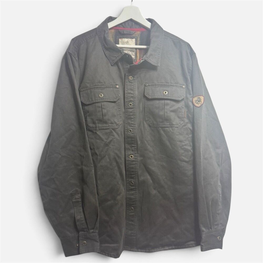 Legendary Whitetails Journeyman Shirt Jacket Mens XL Brown Flannel Lined Snap